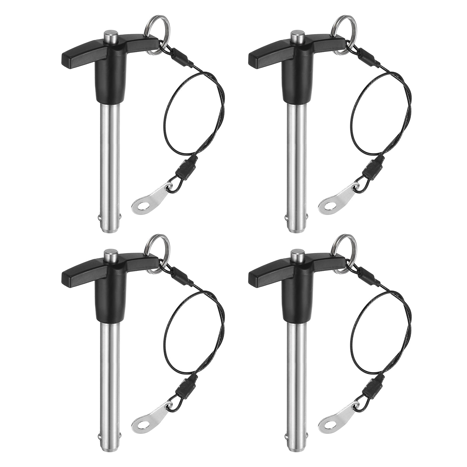 Uxcell 4Pack T Handle Lock Pins, 10mm x 60mm Usage Length Stainless Steel Push-Button Quick Release Pin
