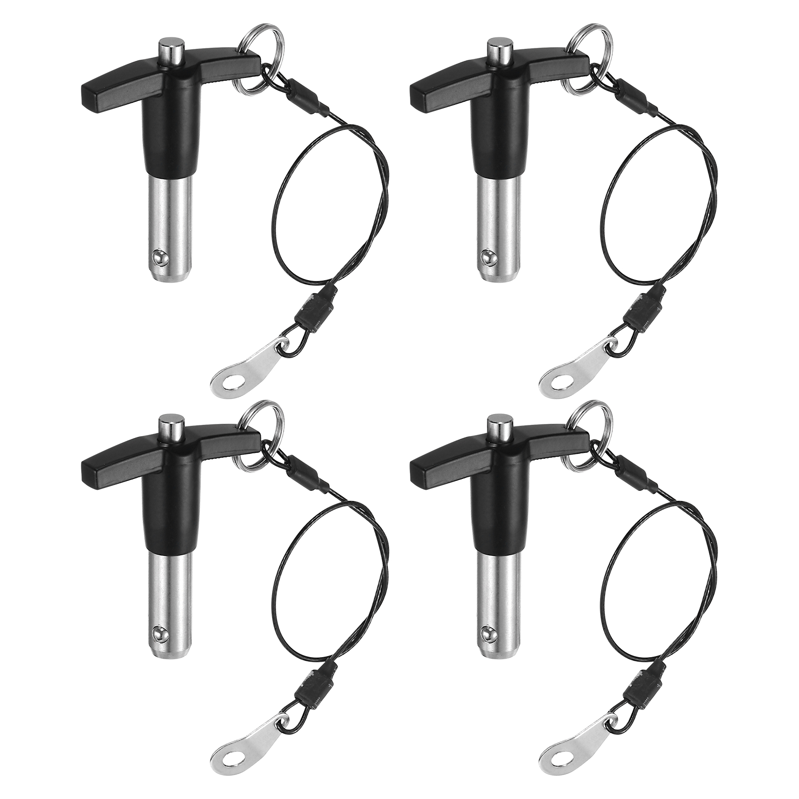 Uxcell 4Pack T Handle Lock Pins, 12mm x 20mm Usage Length Stainless Steel Push-Button Quick Release Pin