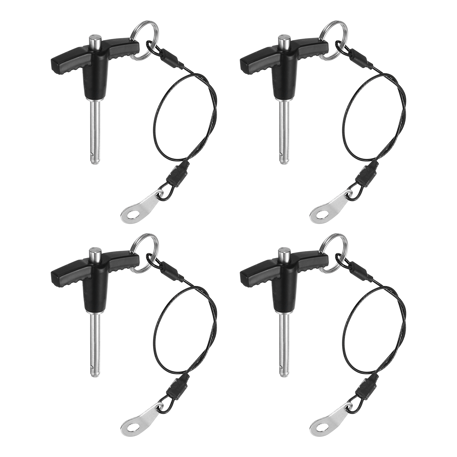 Uxcell 4Pack T Handle Lock Pins, 5mm x 30mm Usage Length Stainless Steel Push-Button Quick Release Pin