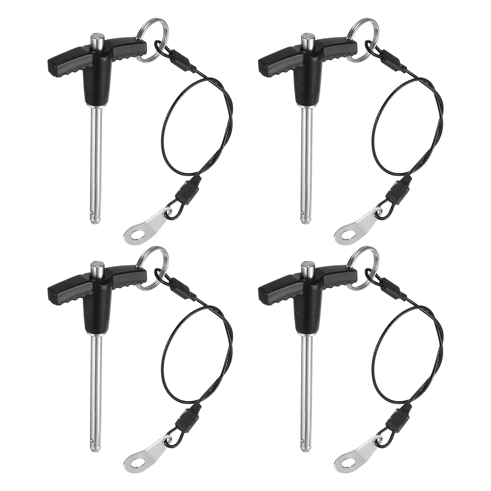 Uxcell 4Pack T Handle Lock Pins, 5mm x 50mm Usage Length Stainless Steel Push-Button Quick Release Pin