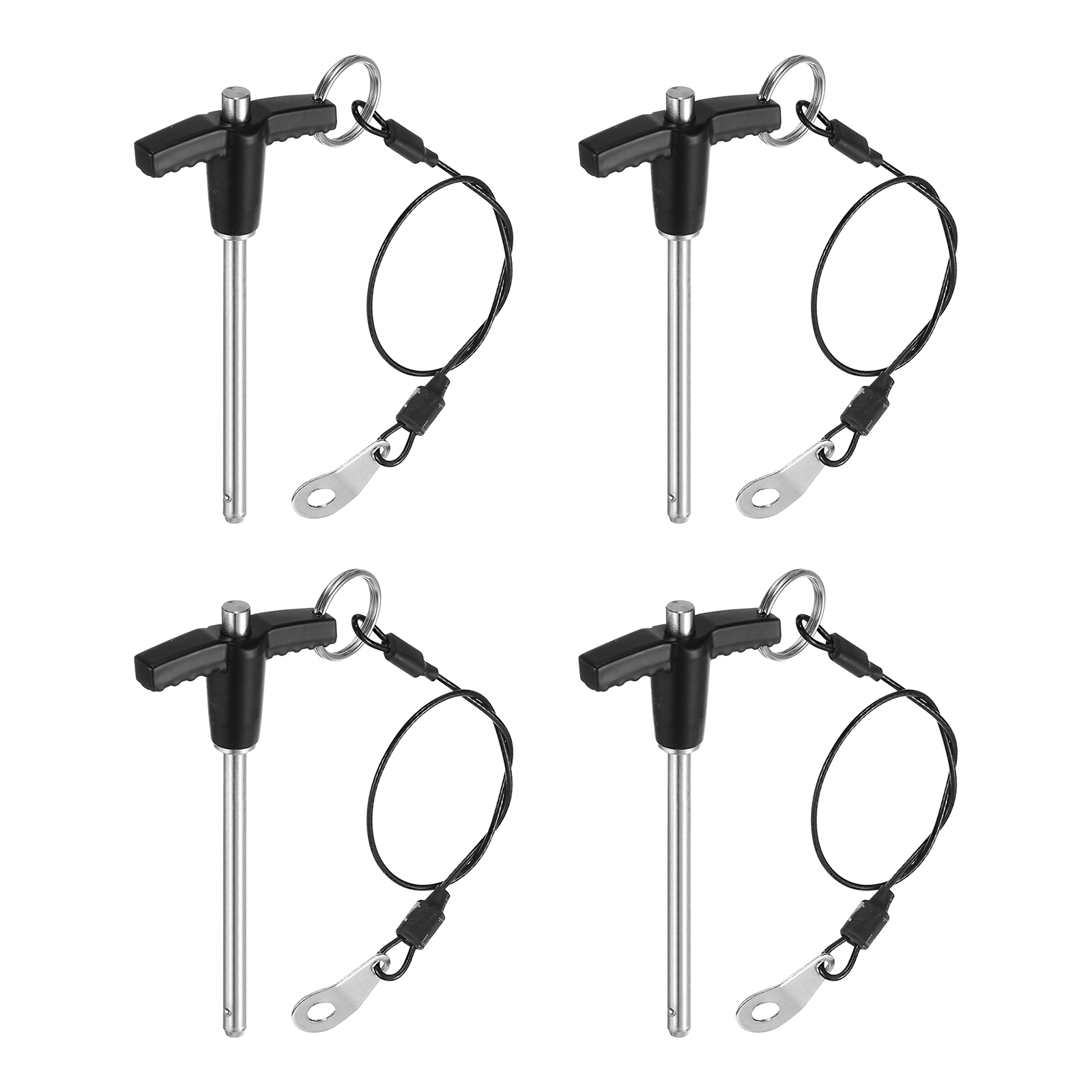 Uxcell 4Pack T Handle Lock Pins, 5mm x 60mm Usage Length Stainless Steel Push-Button Quick Release Pin