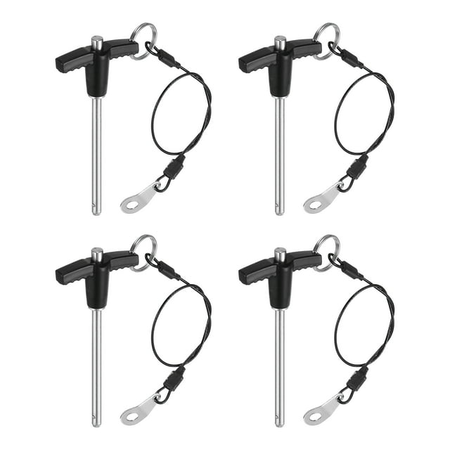 Uxcell 4Pack T Handle Lock Pins, 5mm x 60mm Usage Length Stainless Steel PushButton Quick