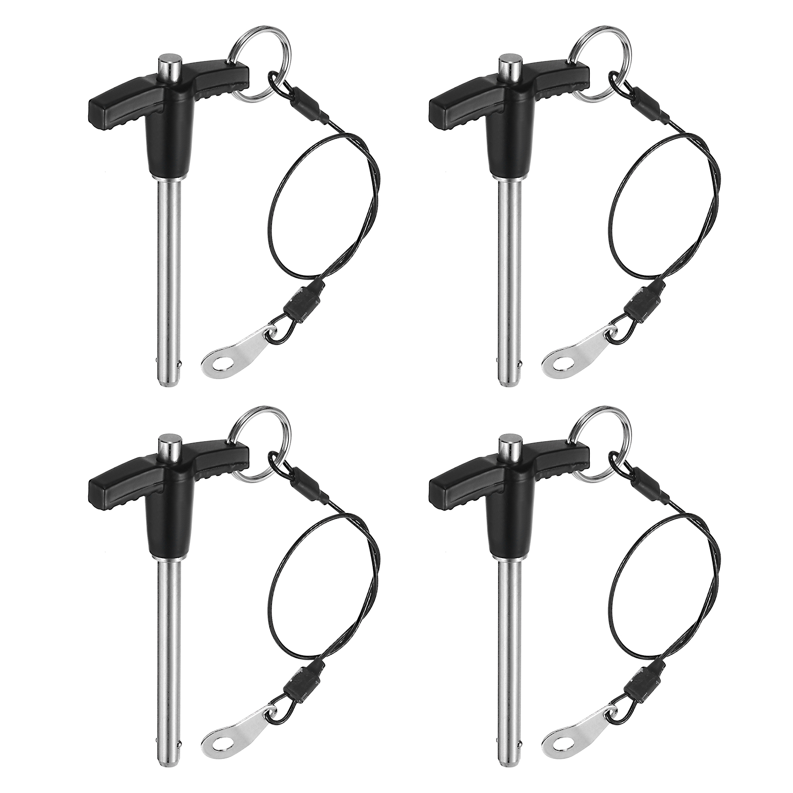 Uxcell 4Pack T Handle Lock Pins, 6mm x 50mm Usage Length Stainless Steel Push-Button Quick Release Pin