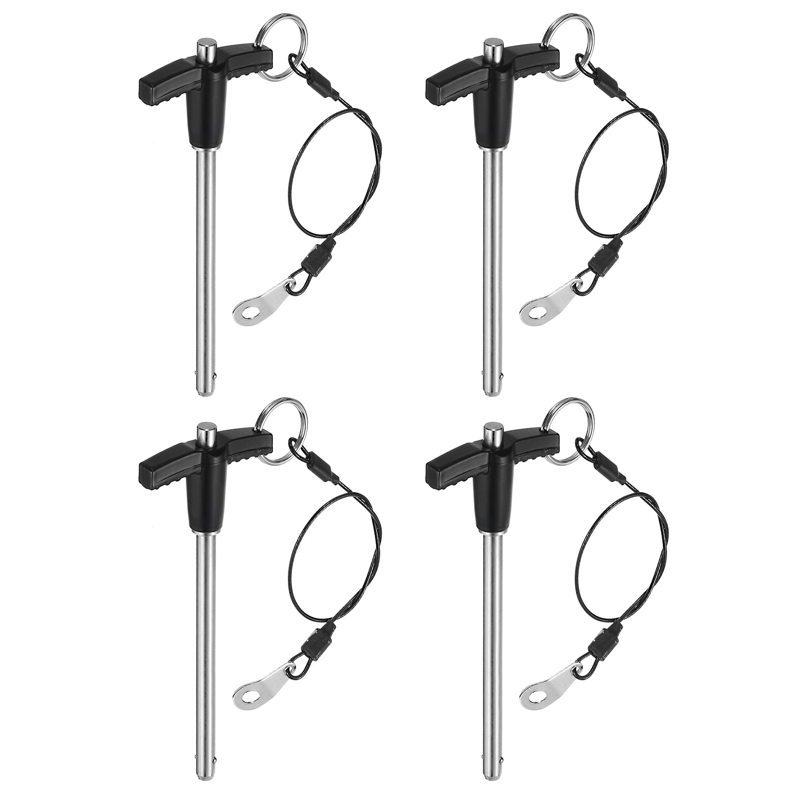 Uxcell 4Pack T Handle Lock Pins, 6mm x 70mm Usage Length Stainless Steel Push-Button Quick Release Pin
