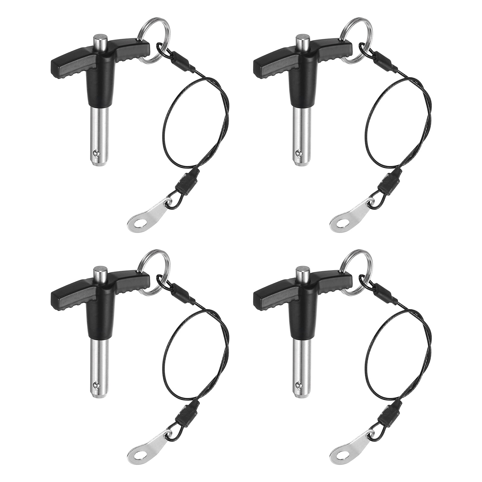 Uxcell 4Pack T Handle Lock Pins, 8mm x 20mm Usage Length Stainless Steel Push-Button Quick Release Pin