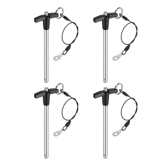 Uxcell 4Pack T Handle Lock Pins, 8mm x 90mm Usage Length Stainless Steel Push-Button Quick Release Pin