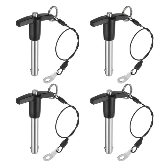 Uxcell 4Pack T Handle Lock Pins, 9.5mm x 40mm Usage Length Stainless Steel Push-Button Quick Release Pin
