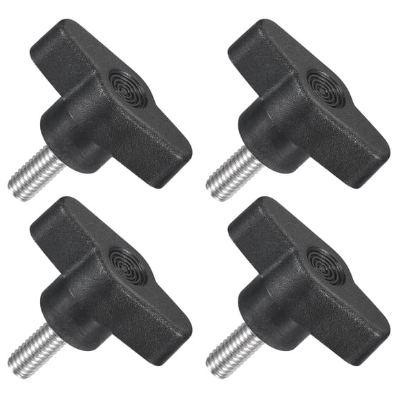 Uxcell Tee Wing Knobs Thumb Screws Clamping Screw Knob 4Pcs M6 x 16mm