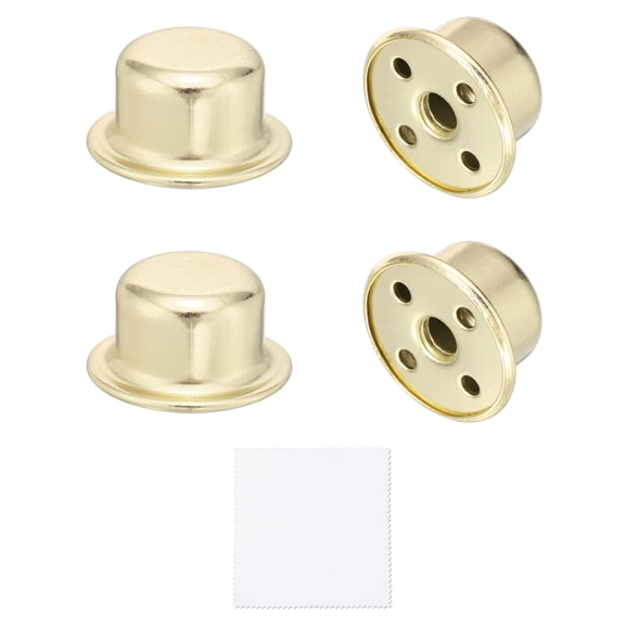 Uxcell 4Pcs 0.49" Tall Lamp Finials, 1/4-27 Thread Lamp Cap Knob Decoration Screw Cap Nuts with Cleaning Cloth for Table Floor Lighting Fixtures Shade Holder Decor, Gold