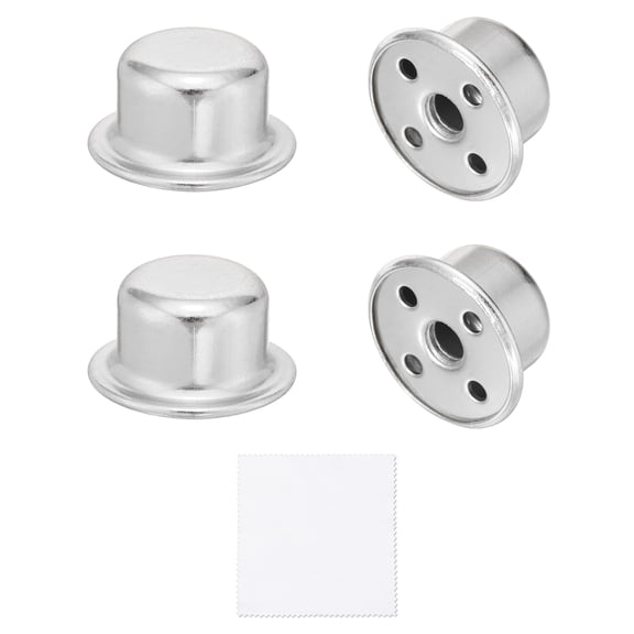 Uxcell 4Pcs 0.5" Tall Lamp Finials, 1/4-27 Thread Lamp Cap Knob Decoration Screw Cap Nuts with Cleaning Cloth for Table Floor Lighting Fixtures Shade Holder Decor, Silver