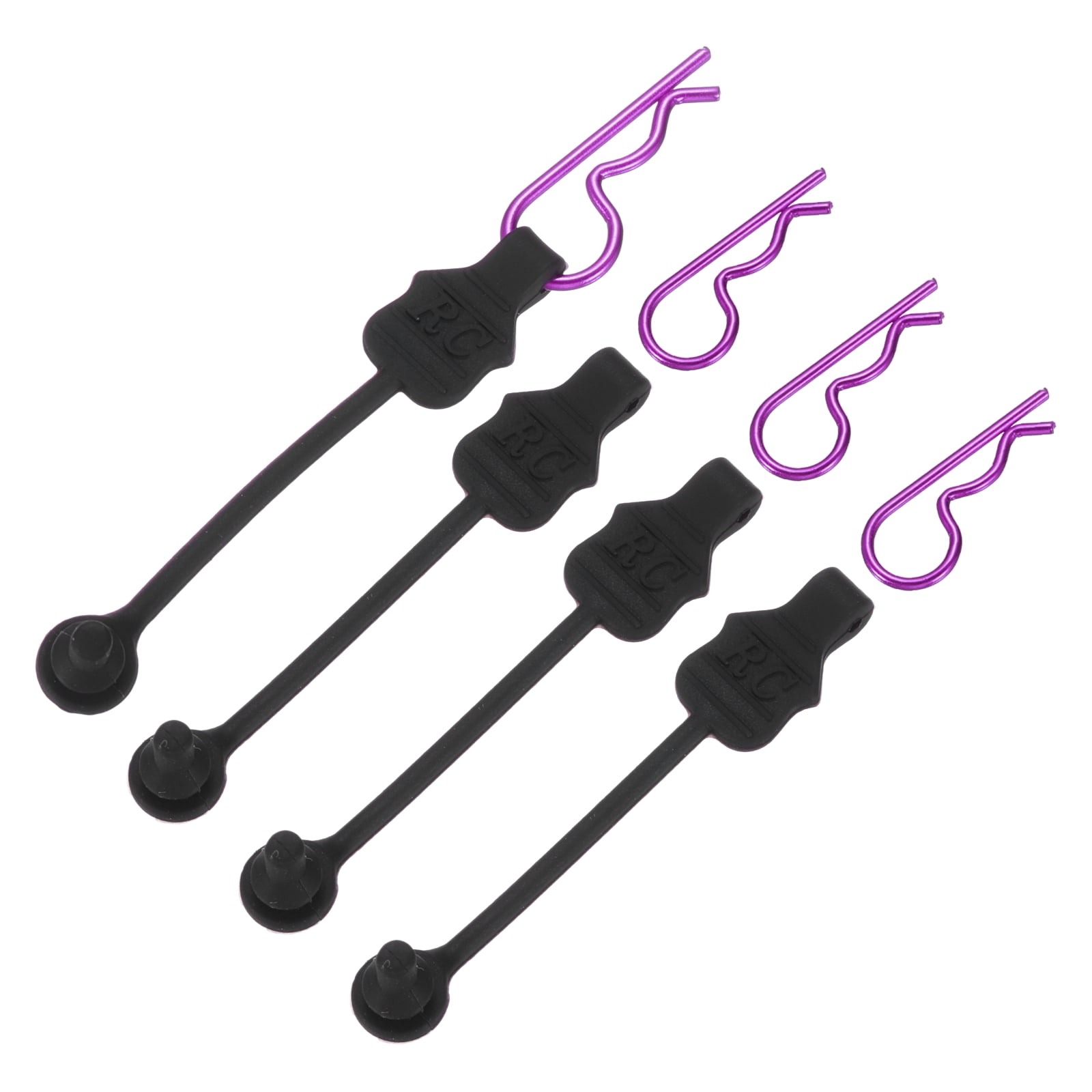 Body Clip Retainers, Black (4): 1/5 Scale - Get A Hobby