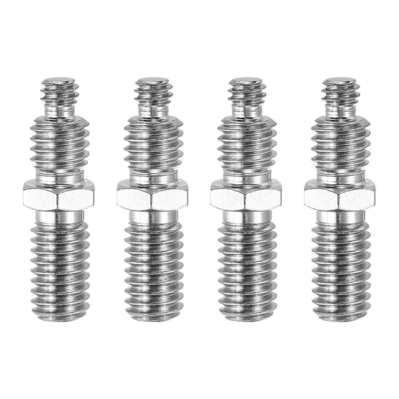 Uxcell 4Pcs 1/4" to 3/8" Threaded Tripod Screw Adapter Silver