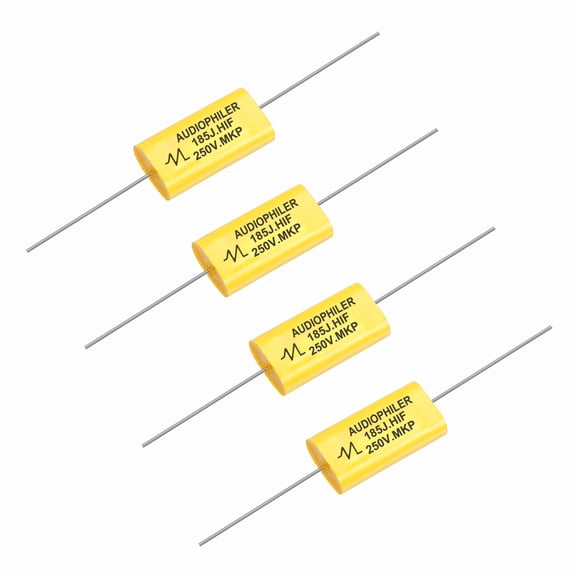 Uxcell 4Pcs 1.8uF High-Frequency Divider Capacitor, 250V Audio Speaker Crossover Non-Polarity Polypropylene MKP Film Capacitors