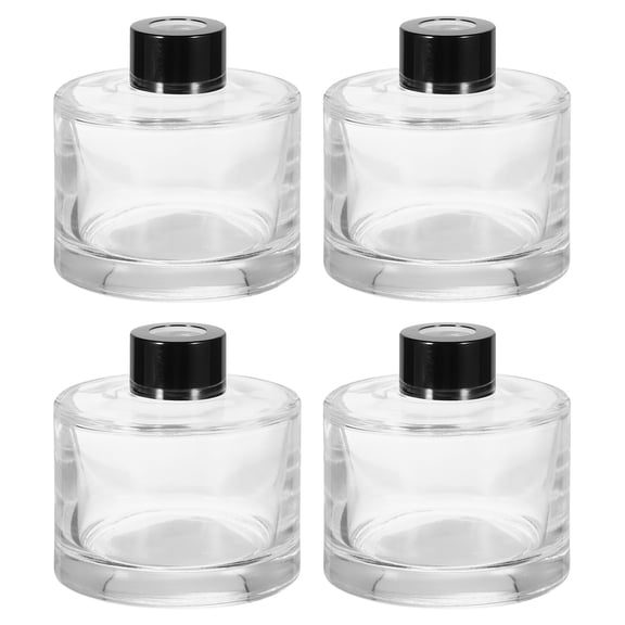 Uxcell 4Pcs 150ml/5oz Empty Glass Diffuser Bottle 3.1" x 3.1" Refillable Fragrance Accessory for Replace Reed Diffuser