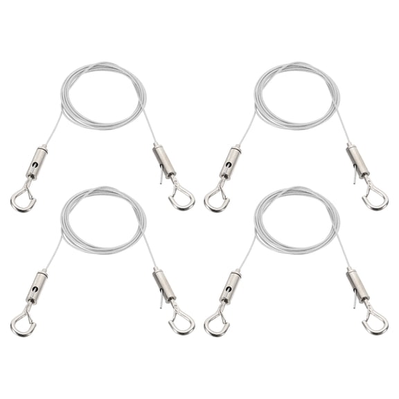 Uxcell 4 Sets 2m x 1.5mm Heavy Duty Adjustable Picture Hanging Wire Kit