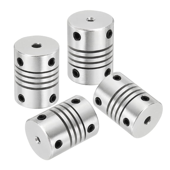 Uxcell 4Pcs 2mm to 3mm Aluminum Alloy Shaft Coupling, Flexible Coupler Joint Motor Connector D15 x L20mm