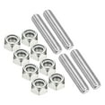 thumbnail image 1 of Uxcell 4Pcs 3/8"-16x45mm Threaded Rods with Hex Nuts, 304 Stainless Steel Fully Threaded Rod Right Hand Threads with 8Pcs Nylon Insert Lock Nut for Clamps Hangers U-Bolt, Silver Tone, 1 of 7