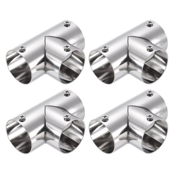 Uxcell 4Pcs 3-Way Tee Pipe Fitting, Fit 1-1/4 Inch OD Pipe Stainless Steel Structural Joint Pipe Connector Chain Link Fence Clamp for Fence Railing Handrail DIY