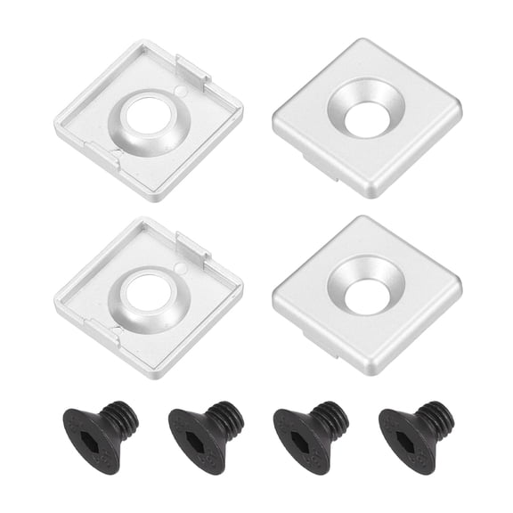 Uxcell 4Pcs 3030 EU Standard T-Slot 9.5mm Dia Aluminum Extrusion End Cap Silver