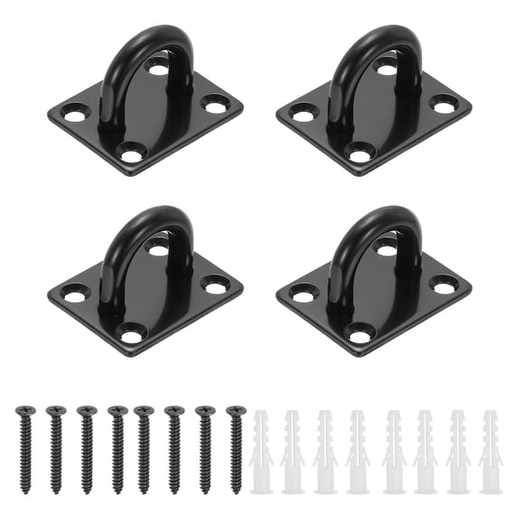 Uxcell 4Pcs 304 Stainless Steel Ceiling Hooks - Square Wall Mount U Ceiling Hook with Screws for Hanging Ropes