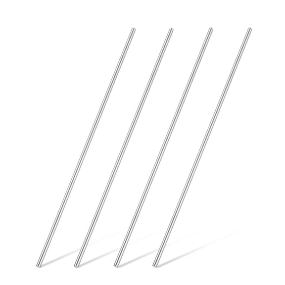 Uxcell 4Pcs 316 Stainless Steel Round Rod 3/8" Dia 19.7" Length Metal Solid Shaft Rods Corrosion Resistant Round Steel Bars Stock for Industrial DIY Project, 10mm x 500mm, Silver