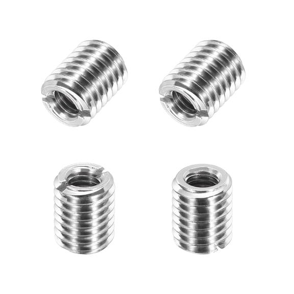 Uxcell 4Pcs 316 Stainless Steel Thread Reducing Nuts, M10x1.5 Male to M6x1 Female 10mm Long Metric Repairing Insert Nut Screw Threaded Adapters Sleeve Reducer Conversion Fastener