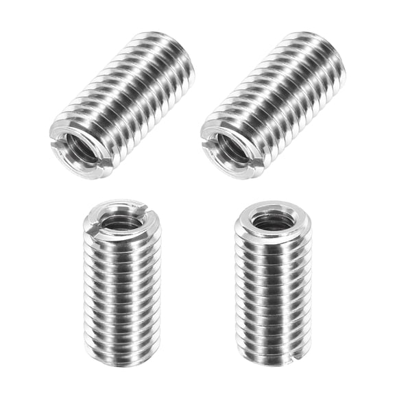 Uxcell 4Pcs 316 Stainless Steel Thread Reducing Nuts, M10x1.5 Male to M6x1 Female 18mm Long Metric Repairing Insert Nut Screw Threaded Adapters Sleeve Reducer Conversion Fastener