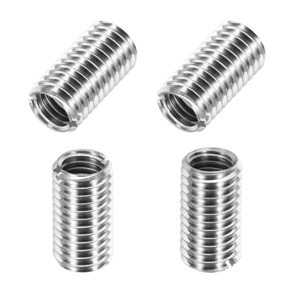 Uxcell 4Pcs 316 Stainless Steel Thread Reducing Nuts, M10x1.5 Male to M8x1.25 Female 15mm Long Metric Repairing Insert Nut Screw Threaded Adapters Sleeve Reducer Conversion Fastener