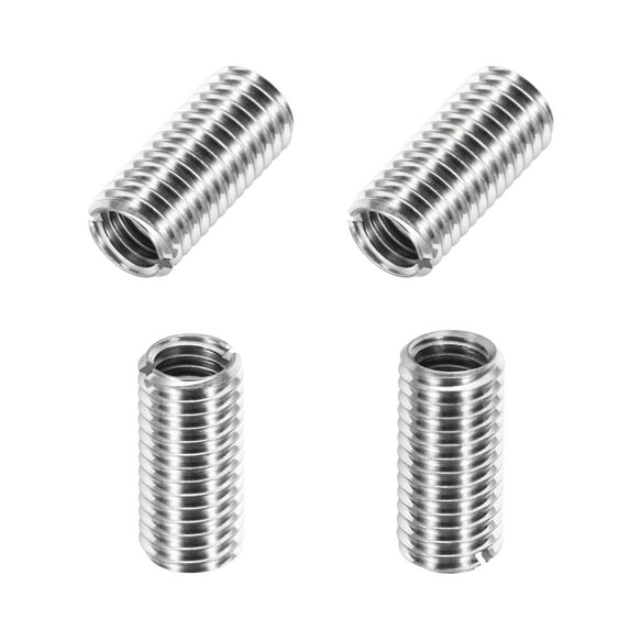 Uxcell 4Pcs 316 Stainless Steel Thread Reducing Nuts, M10x1.5 Male to M8x1.25 Female 20mm Long Metric Repairing Insert Nut Screw Threaded Adapters Sleeve Reducer Conversion Fastener