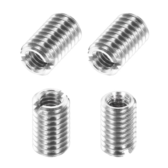 Uxcell 4Pcs 316 Stainless Steel Thread Reducing Nuts, M6x1 Male to M4x0.7 Female 10mm Long Metric Repairing Insert Nut Screw Threaded Adapters Sleeve Reducer Conversion Fastener