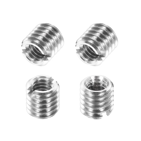 Uxcell 4Pcs 316 Stainless Steel Thread Reducing Nuts, M6x1 Male to M4x0.7 Female 6mm Long Metric Repairing Insert Nut Screw Threaded Adapters Sleeve Reducer Conversion Fastener