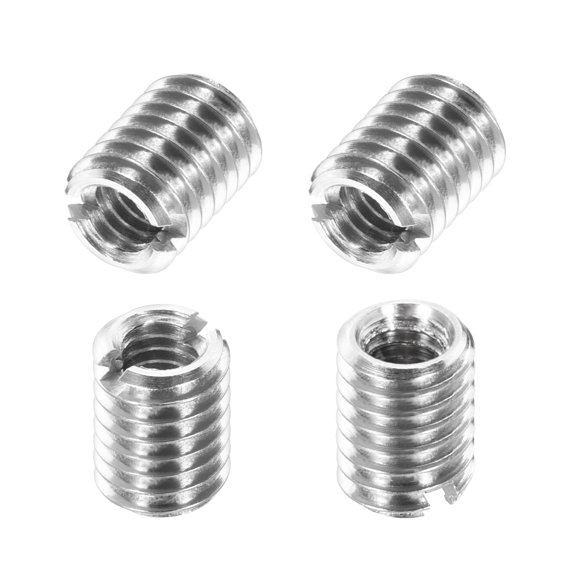 Uxcell 4Pcs 316 Stainless Steel Thread Reducing Nuts, M6x1 Male to M4x0.7 Female 8mm Long Metric Repairing Insert Nut Screw Threaded Adapters Sleeve Reducer Conversion Fastener