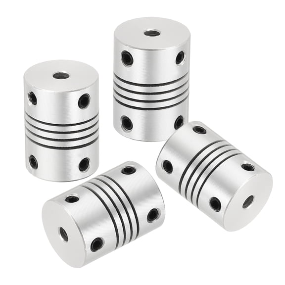 Uxcell 4Pcs 3mm to 3.17mm Aluminum Alloy Shaft Coupling, Flexible Coupler Joint Motor Connector D15 x L20mm