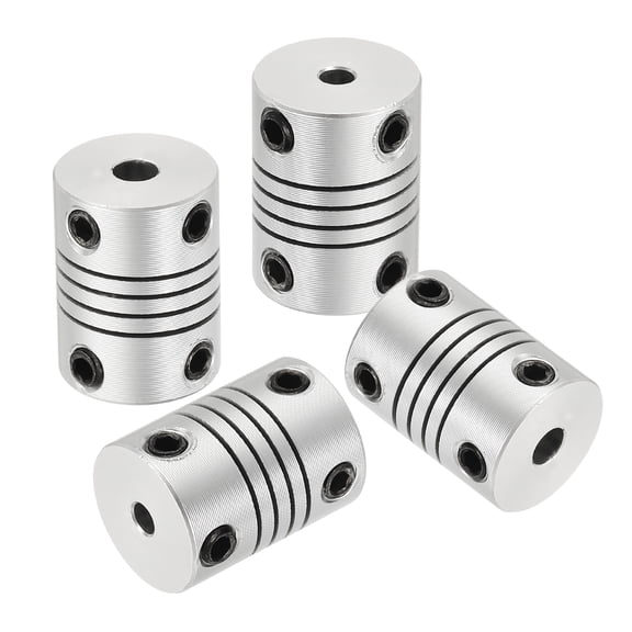 Uxcell 4Pcs 3mm to 4mm Aluminum Alloy Shaft Coupling, Flexible Coupler Joint Motor Connector D15 x L20mm