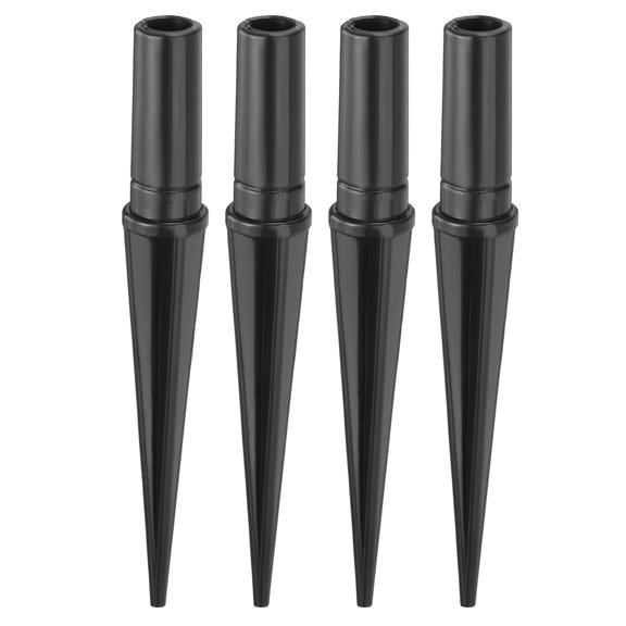 Uxcell 4Pcs 4.3" Solar Light Spikes (Head Mounting Dia 0.31"), Black, ABS Plastic Reinforced Ground Stakes Replacement Stakes for Outdoor Solar Lights Garden Torch Pathway Landscape Lamps