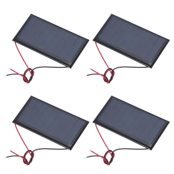 Uxcell 4Pcs 4.5V 0.36W 80.0mA Mini Solar Panels, Small Polycrystalline Solar Cell Panel with Cable for DIY Electric Toy Materials Kits Charger