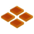 thumbnail image 1 of Uxcell 4Pcs 40x40x11mm Heatsink Aluminum Radiator With Fixed Sticker for Chip CPU, Power Transistor, FET, IC,Gold, 1 of 6