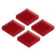 thumbnail image 1 of Uxcell 4Pcs 40x40x11mm Heatsink Aluminum Radiator With Thermal Blue Sticker for Chip CPU, Power Transistor, FET, IC,Red, 1 of 6