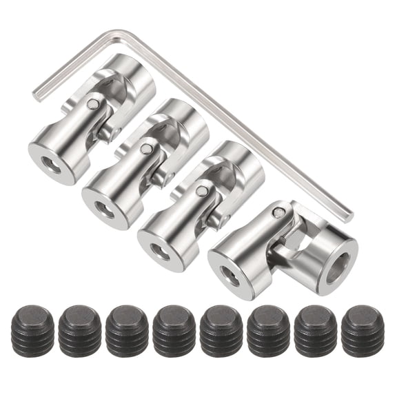 Uxcell 4Pcs 4mm to 5mm ID Steering Universal Joint Shaft Coupling L23XD11 Metal 45Degree Rotatable Joints Coupler