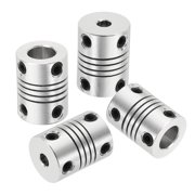 Uxcell 4Pcs 4mm to 8mm Aluminum Alloy Shaft Coupling, Flexible Coupler Joint Motor Connector D15 x L20mm