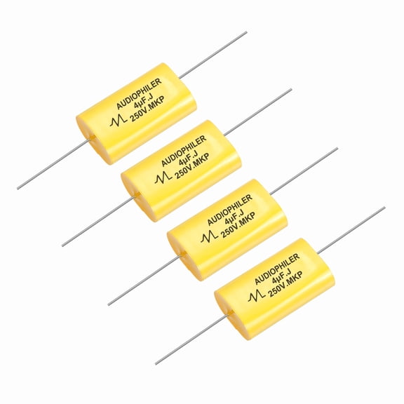 Uxcell 4Pcs 4uF High-Frequency Divider Capacitor, 250V Audio Speaker Crossover Non-Polarity Polypropylene MKP Film Capacitors