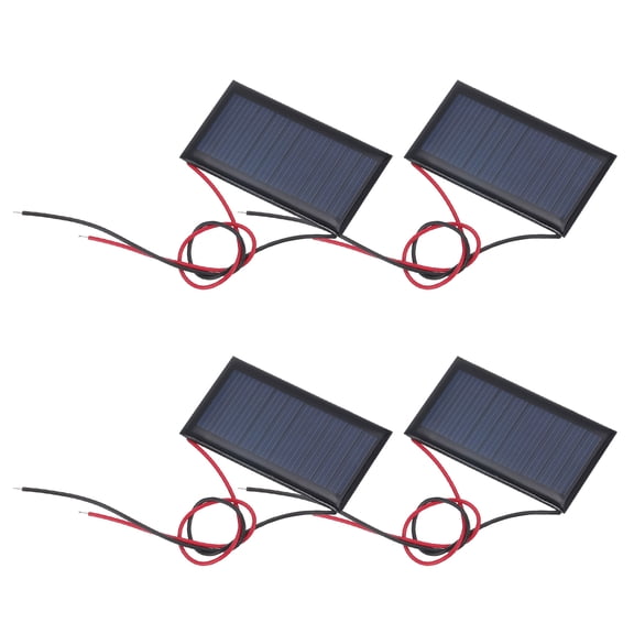 Uxcell 4Pcs 5V 0.225W 45.0mA Mini Solar Panels, Small Polycrystalline Solar Cell Panel with Cable for DIY Electric Toy Materials Kits Charger