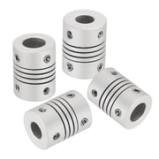 Uxcell 4Pcs 6.35mm to 8mm Aluminum Alloy Shaft Coupling, Flexible Coupler Joint Motor Connector D15 x L20mm