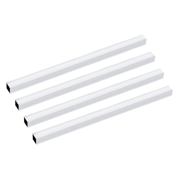 Uxcell 4Pcs 6063 Square Aluminum Tube, 15mm x 15mm x 1mm Wall Thickness 305mm/12" Aluminum Industrial Straight Tube, Seamless Metal Tubing for Construction DIY Home Furniture