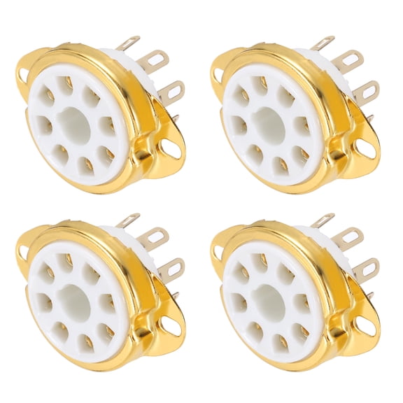 Uxcell 4Pcs 8 Pin Tube Socket Ceramic Tube Socket,Vacuum Tube Protect Tube Pin Socket White