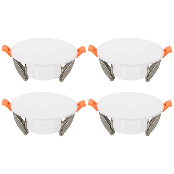 Uxcell 4Pcs 95mm/3.7" Round Ceiling Cover Plate, LED Downlight Hole Trim Wall Hole Spring Mount Decorative Flat Cap Access Panel for 2.2-3.3 Inch Ceiling or Wall Openings, Matte White