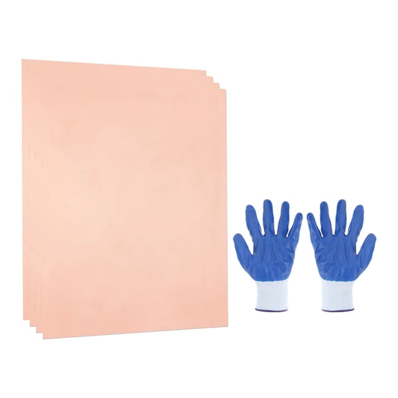 Uxcell 4 PCS 99.9% Pure Copper Sheet 1.97"x1.97"x0.2mm with Gloves
