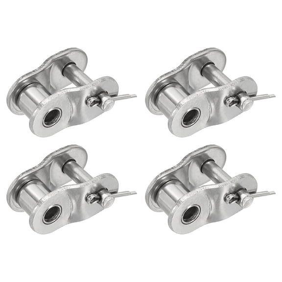 Uxcell 4Pcs ANSI #40 Roller Chain Offset Half Link, 12.7mm Pitch 304 Stainless Steel Master Chain End Connector Links, for Bike Bicycle Go Kart or Industrial Equipment ISO(DIN) 08A-1
