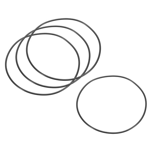 Uxcell 4Pcs AS-258 O-Rings, Nitrile Rubber O-Rings 6" ID 6-1/4" OD 1/8" Width for Faucet Plumbing Machine Sealing Automotive Repair, Tail Cap Assembly, 70 Durometer, Black