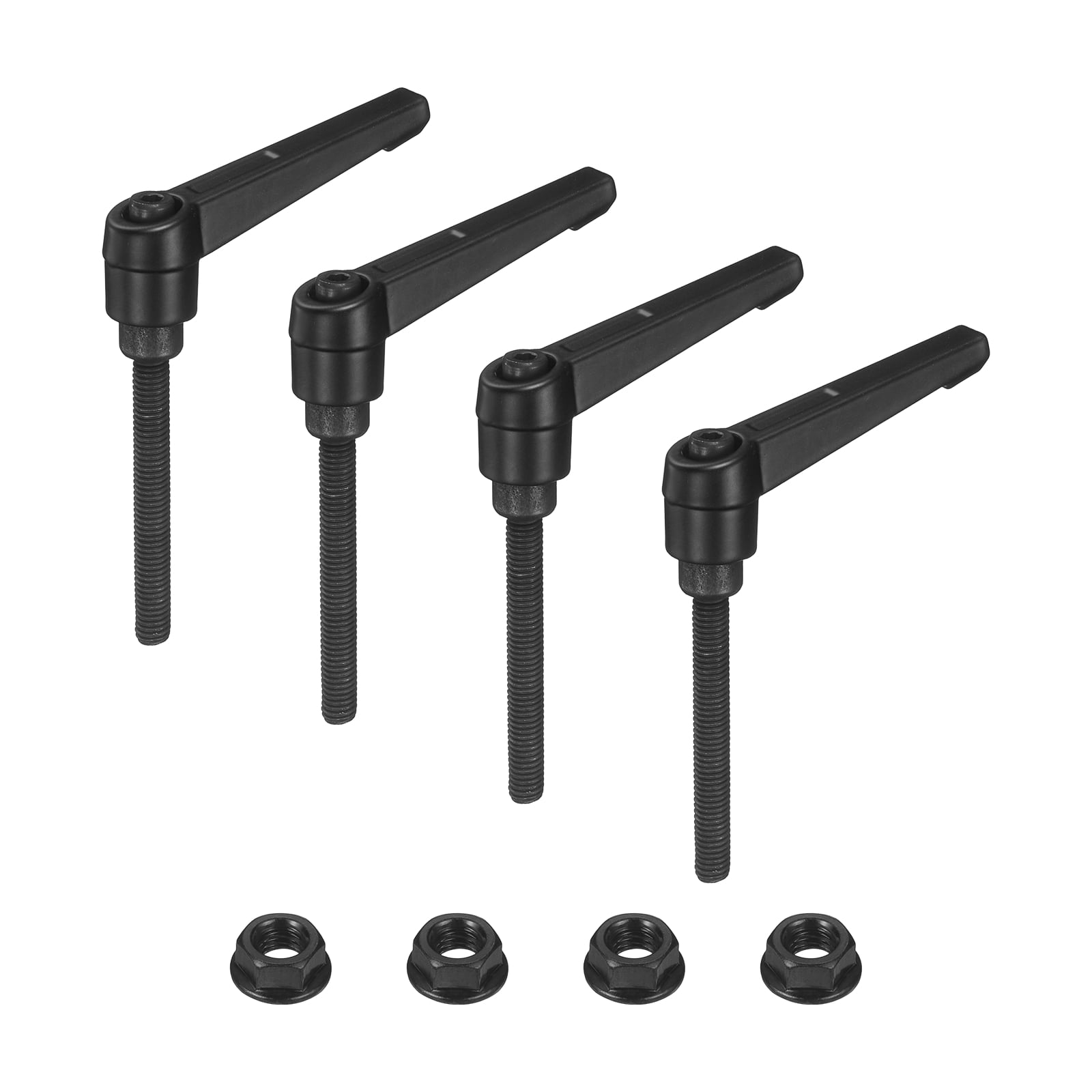 Uxcell 4Pcs Adjustable Clamping Lever Handles, M6x50mm Zinc Alloy Male ...